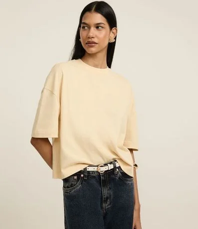 Remera Boxy en Algodón con Cuello Redondo