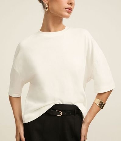 Remera Boxy en Algodón con Cuello Redondo 3