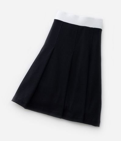 Pollera Infantil con Pliegues y Cintura Contrastante - Talle 5 a 14 años 7