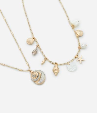 Collar Capas con Colgantes de Caracolas y Estrellas del Mar 1