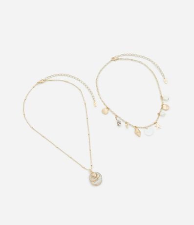 Collar Capas con Colgantes de Caracolas y Estrellas del Mar 2