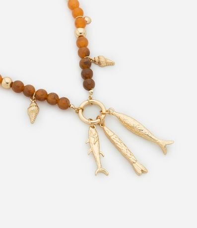 Collar Mediano con Cadena de Adornos y Colgantes Fondo del Mar 2