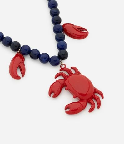 Maxi Collar con Esferas y Colgante de Cangrejo Bicolor