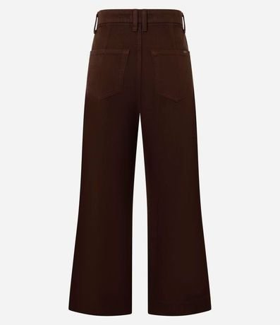 Pantalón Wide Leg en Sarga con Friso Delantero 6