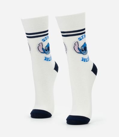 Media Caña Larga en Algodón con Estampa Stitch Stay Weird 1