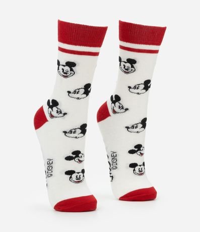 Media Caña Larga en Algodón con Estampa Mickey Mouse 2