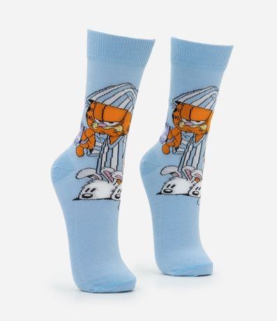 Media Caña Larga en Algodón con Estampa Garfield de Pijama 2