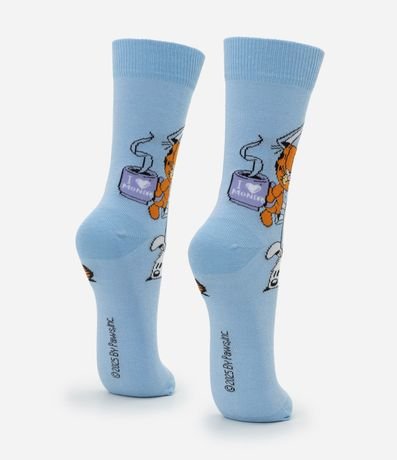 Media Caña Larga en Algodón con Estampa Garfield de Pijama 3