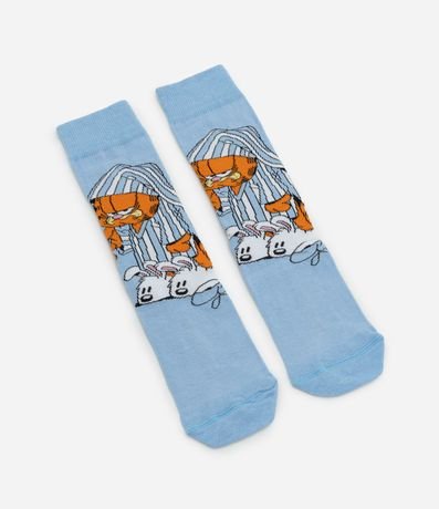 Media Caña Larga en Algodón con Estampa Garfield de Pijama 4