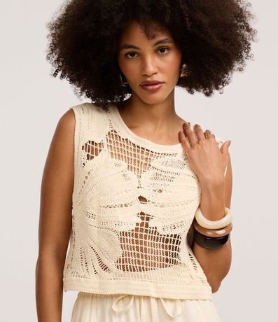 Blusa en Punto con Ponto Cutout y Bordado Floral 2