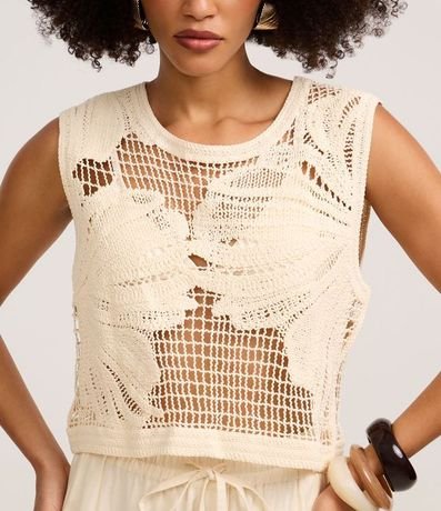 Blusa en Punto con Ponto Cutout y Bordado Floral 5