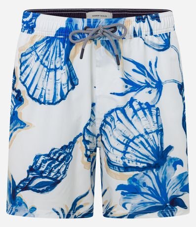 Bermuda de Baño en Microfibra con Estampa Caracolas Acuarela 5