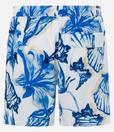 Bermuda de Baño en Microfibra con Estampa Caracolas Acuarela 6