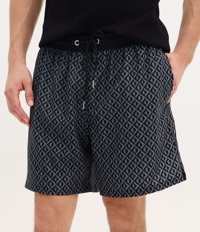 Bermuda Playera en Microfibra con Estampa  Geométrica 2