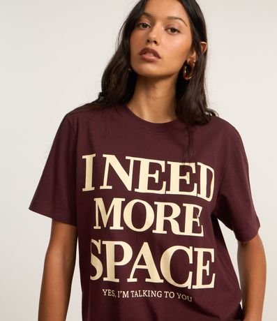 Remera Alargada en Algodón con Lettering I Need More Space