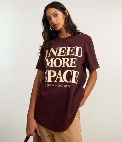 Remera Alargada en Algodón con Lettering I Need More Space 3