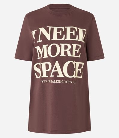 Remera Alargada en Algodón con Lettering I Need More Space 4