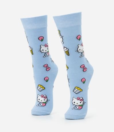 Media Caña Larga en Algodón con Estampa Hello Kitty