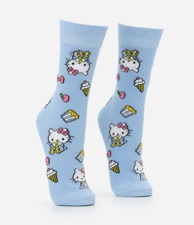 Media Caña Larga en Algodón con Estampa Hello Kitty 2