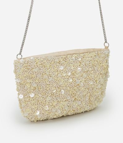 Cartera Transversal Pequeña en Lentejuelas y Adornos y Asa de Cadena