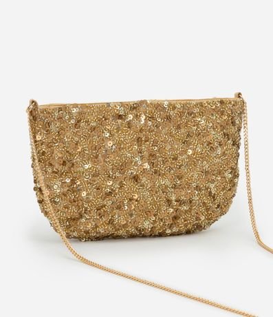 Cartera Transversal Pequeña en Lentejuelas y Adornos y Asa de Cadena 3