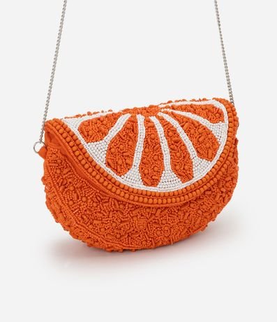 Cartera Hobo en Adorno con Asa Transversal y Tapa de Laranja