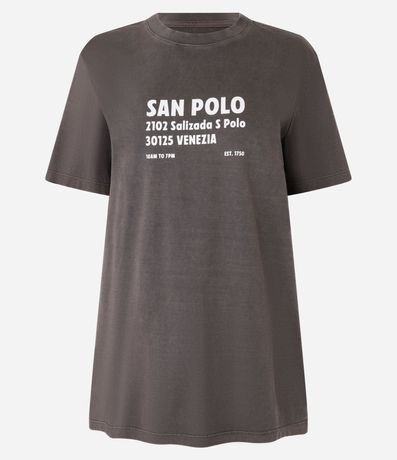 Remera alargada en Algodón con Lettering San Polo 1
