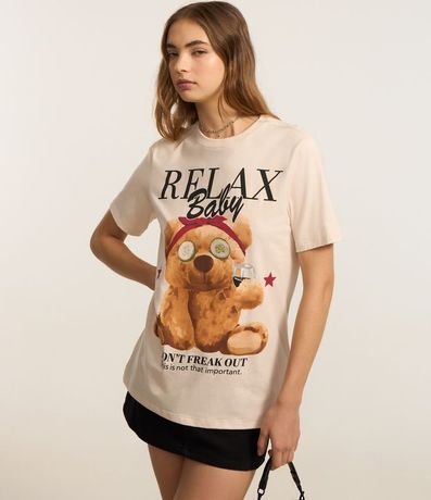 Remera T-shirt en Algodón con Estampa de Oso Relax Baby 4