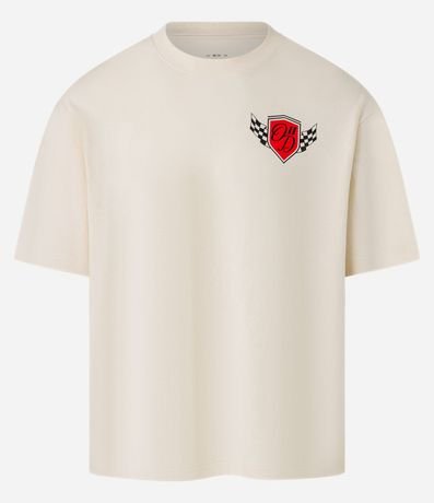 Remera Boxy en Algodón con Estampa de Automovilismo