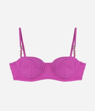 Bikini Top Media Taza en Microfibra con Adornos en los Breteles 5