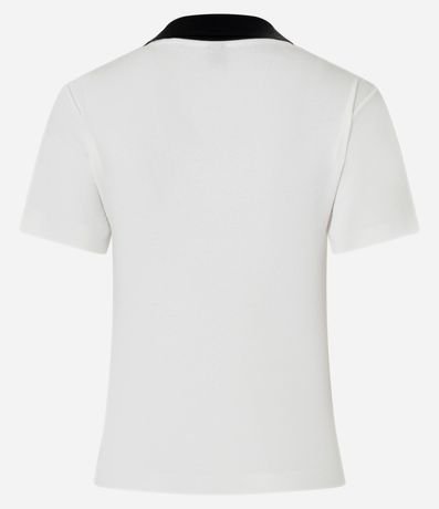 Blusa Acanalada en Rib con Cuello Polo Contrastante 7