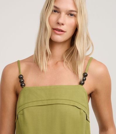 Blusa en Piquet con Bretel Fino con Adornos de Esferas 3