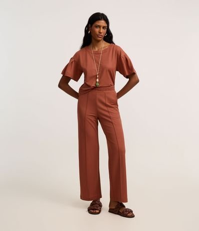 Blusa T-shirt Box en Orly con Pliegues en las Mangas 2