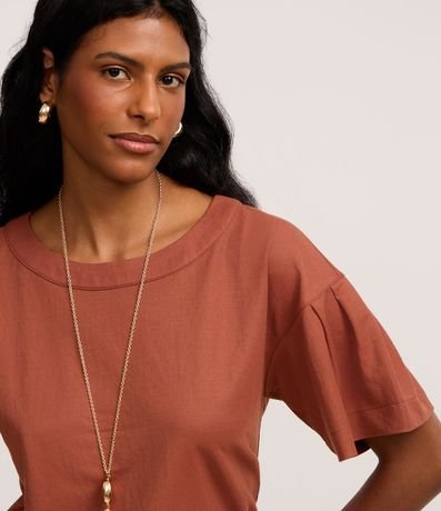 Blusa T-shirt Box en Orly con Pliegues en las Mangas 3