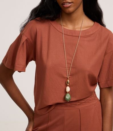 Blusa T-shirt Box en Orly con Pliegues en las Mangas 4