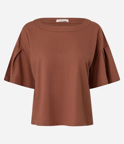 Blusa T-shirt Box en Orly con Pliegues en las Mangas 5