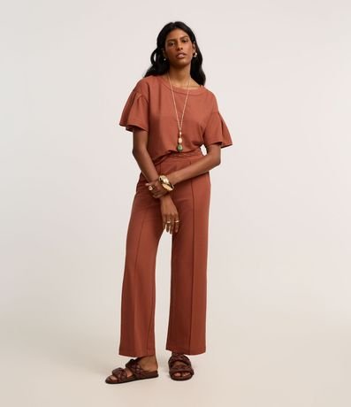 Pantalón Recto en Orly con Elástico y Cintura Trabajada 2