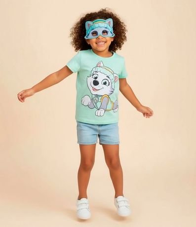 Remera Regular Infantil con Estampa y Máscara Everest Paw Patrol - Talle 1 a 6 años
