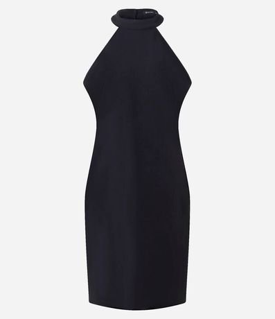 Vestido Corto en Crepé con Cuello Halter 6