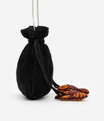 Bolsillo Bucket Pequena Satinada con Bordados de Trancadero y Cangrejo con Adornos 2