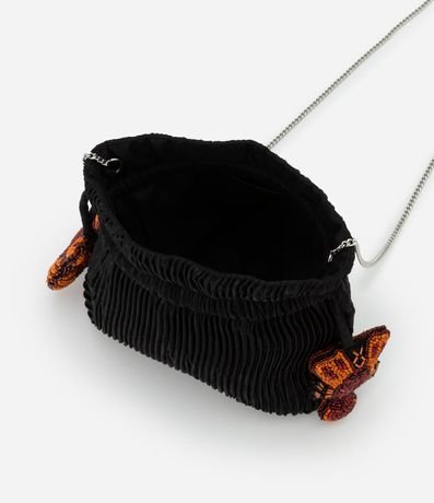 Bolsillo Bucket Pequena Satinada con Bordados de Trancadero y Cangrejo con Adornos 4