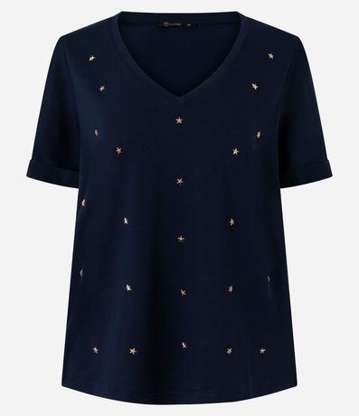 Blusa en VIscolycra con Corazones Metalizados