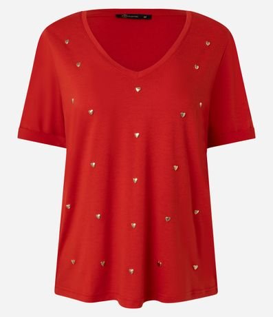 Blusa en VIscolycra con Corazones Metalizados