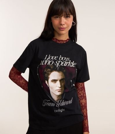 Remera T-shirt con Estampa de Edward de Crepúsculo