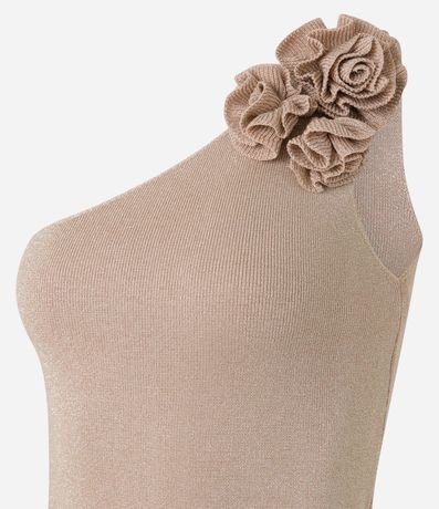 Blusa Hombro Único en Punto con Flor en el Hombro 2
