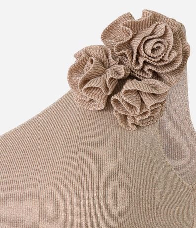Blusa Hombro Único en Punto con Flor en el Hombro 3