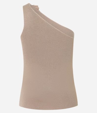 Blusa Hombro Único en Punto con Flor en el Hombro 4