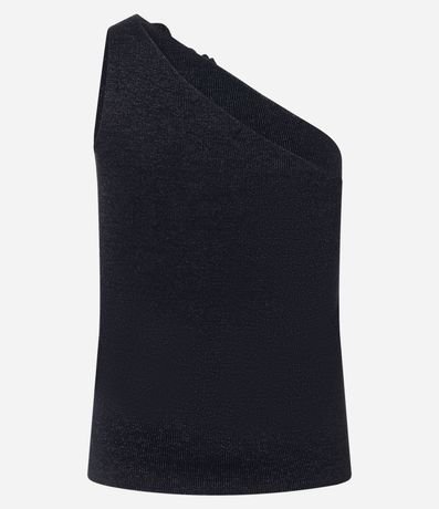 Blusa Hombro Único en Punto con Flor en el Hombro 8