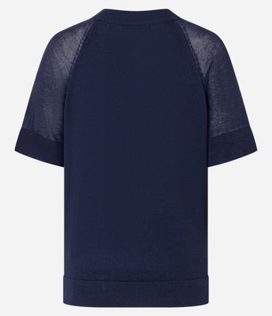 Blusa en Punto con Sisa Raglán y Manga Transparente 7