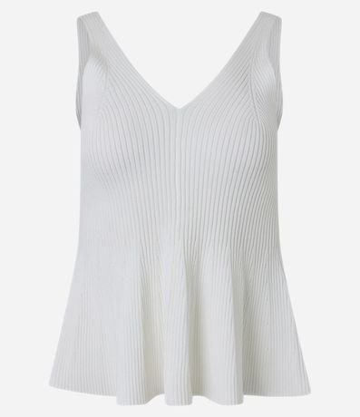 Blusa en Punto con Escote V y Bretel Ancho 5